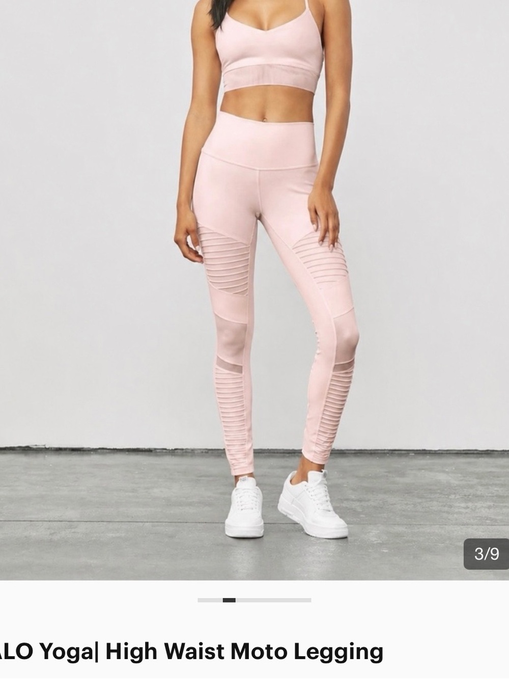 ALO High Waist Moto Legging - Light Pink